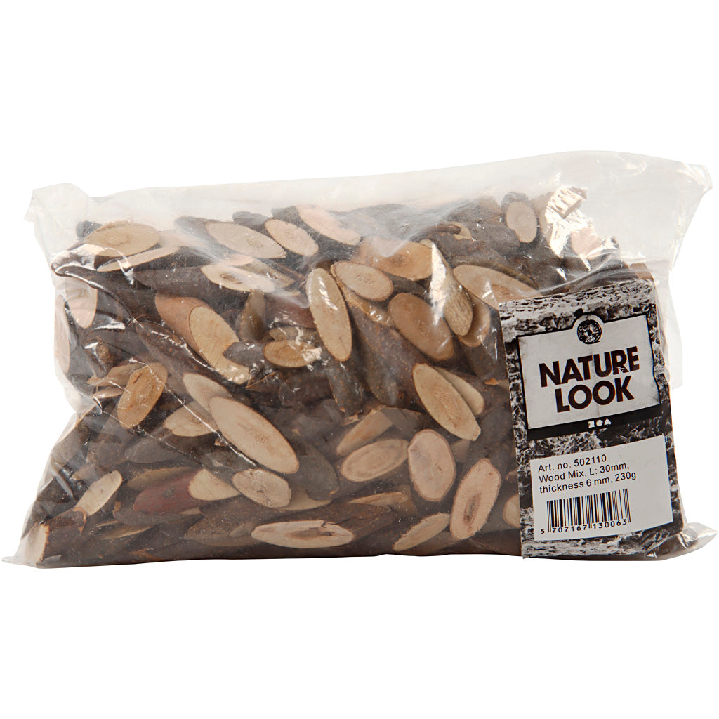 Creativ Company Holzmischung, L: 30 mm, Stärke 6 mm, 230 gr 1 Karton