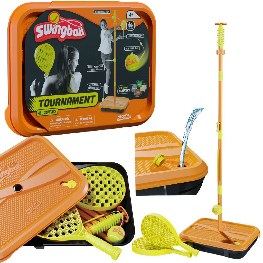 Swingball -Turnier -Tennispol mit allen Oberflächen Basic Orange Gelb
