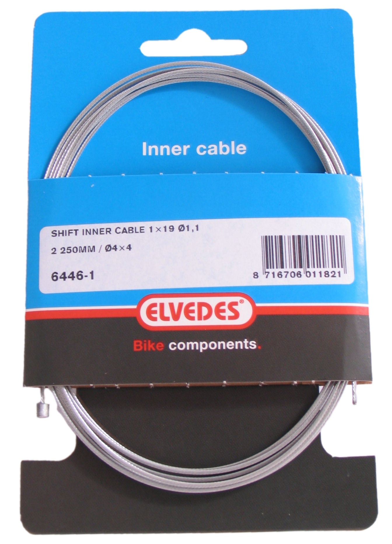 Elvedes Switch Innenkabel 2250mm verzinkt ø1,1mm / N-Nippel (auf Karte)