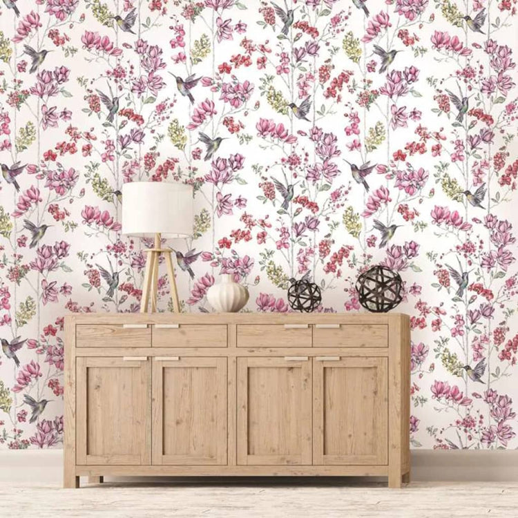Niederländische Wandverkleidung niederländische Wandverkaufswallpaper Kolibrie Pink