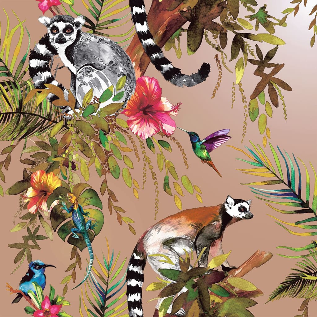 Niederländische Wandverkleidung niederländische Wandverkleidung Wallpaper Lemur Roségoud -gelenkt