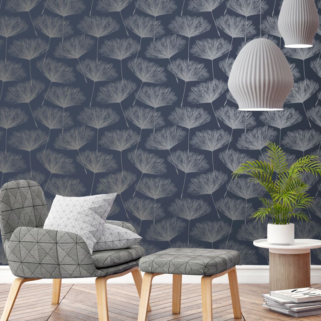Niederländische Wandverkleidung Niederländische Wandverkauftapete Fleur MarineBlauw und Gray