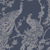 Niederländische Wandverkleidung Niederländische Wandverkauftapete Peacock Marine Blau und Silberfarbe