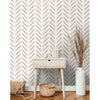 Niederländische Wandverkleidung Niederländische Wandverkleidung Wallpaper Chevron Taupe