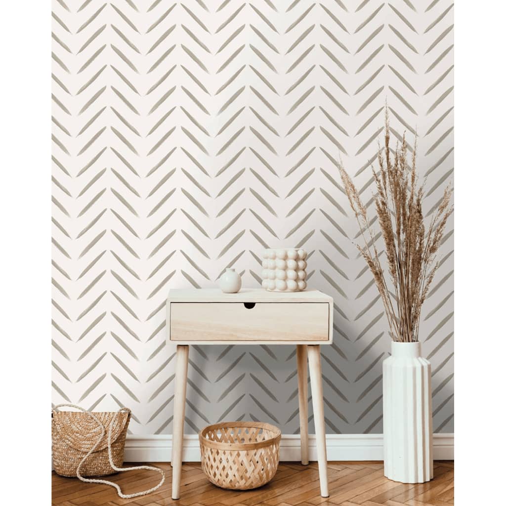 Niederländische Wandverkleidung Niederländische Wandverkleidung Wallpaper Chevron Taupe