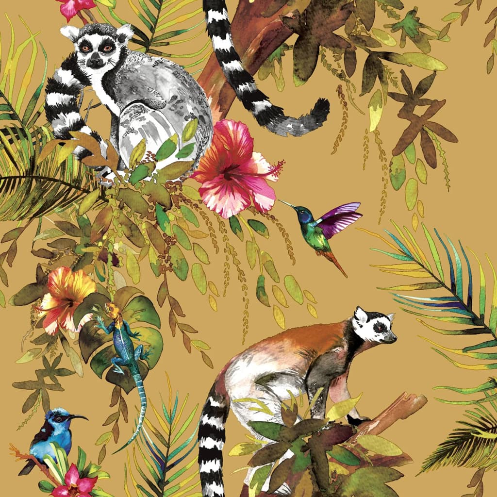 Niederländische Wandverkleidung Niederländische Wandverkauftapete Lemur Oker