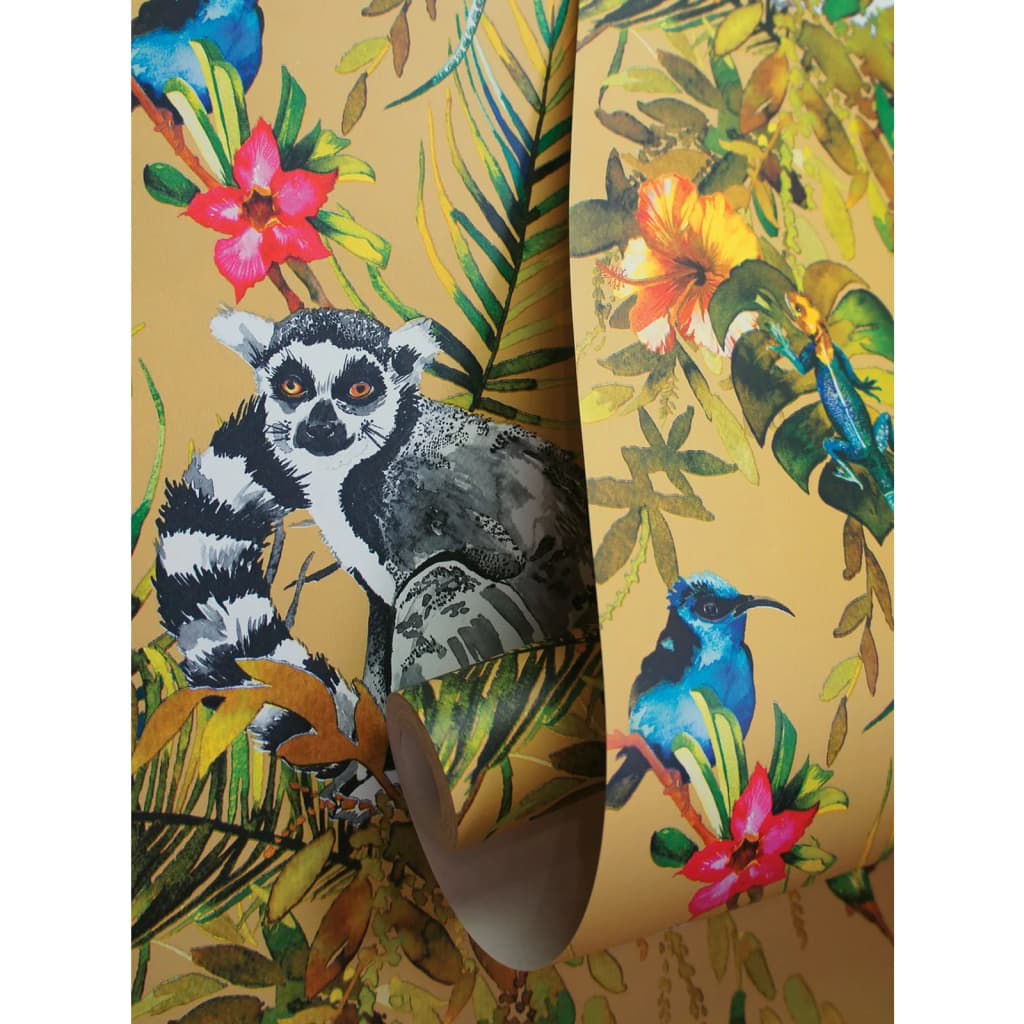 Niederländische Wandverkleidung Niederländische Wandverkauftapete Lemur Oker