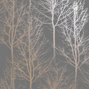 Niederländische Wandverkleidung niederländische Wandverkauftapete Rhea Trees grau und rosariode Gold farbig - afbeelding 2