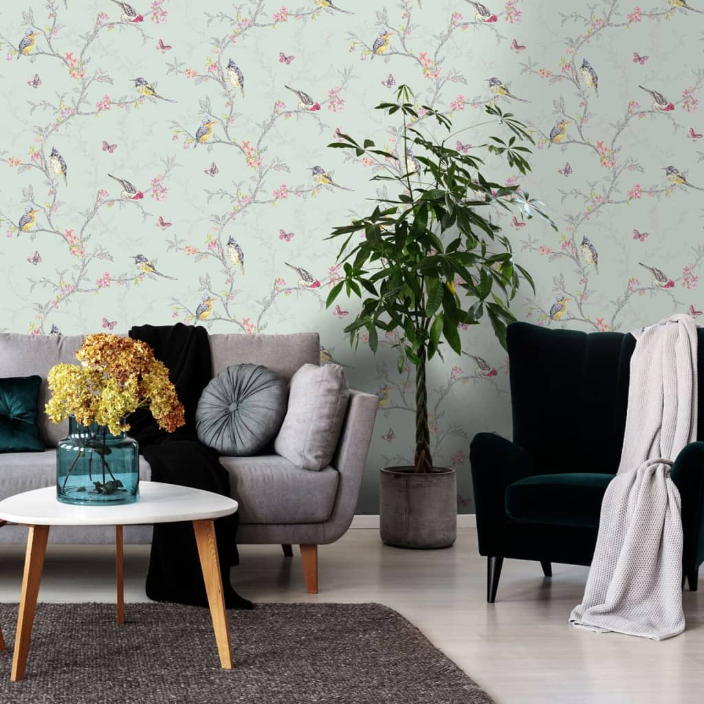 Niederländische Wandverkleidung niederländische Wandverkleidung Wallpaper Phoebe Mint -gelenkt