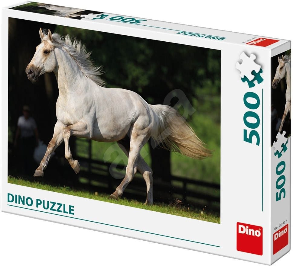 Puzzle weißes Pferd in der Wiese 500 Stücke