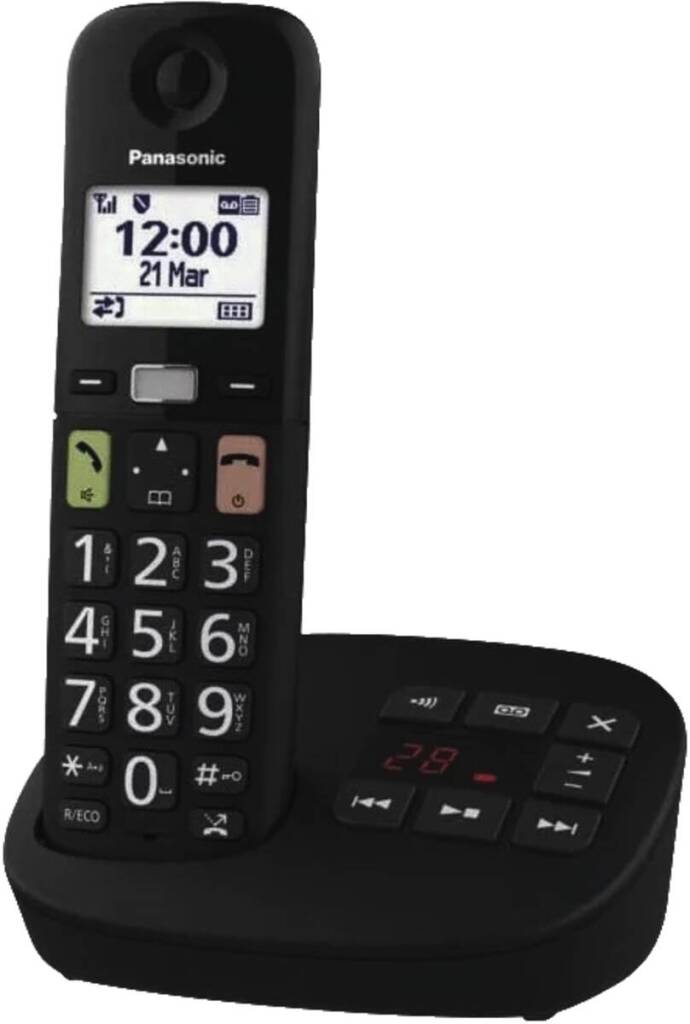 Panasonic kx-tgu130exb Telefon Single Dect Seniorentelefon mit großen Tasten