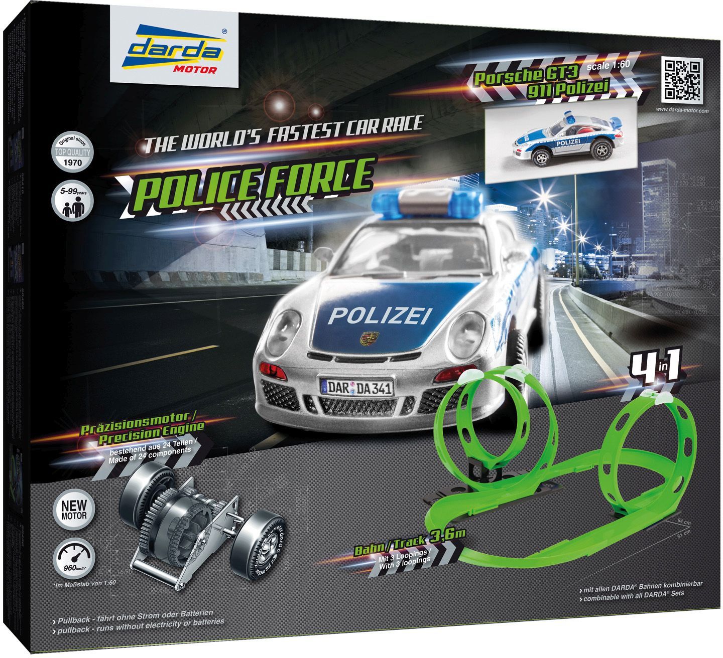 Vedes Darda Police Force-Rennstrecke mit Porsche 911
