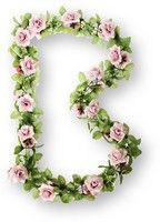 Basilikum-Rosen-Girlande - Blumenstrang - rosa