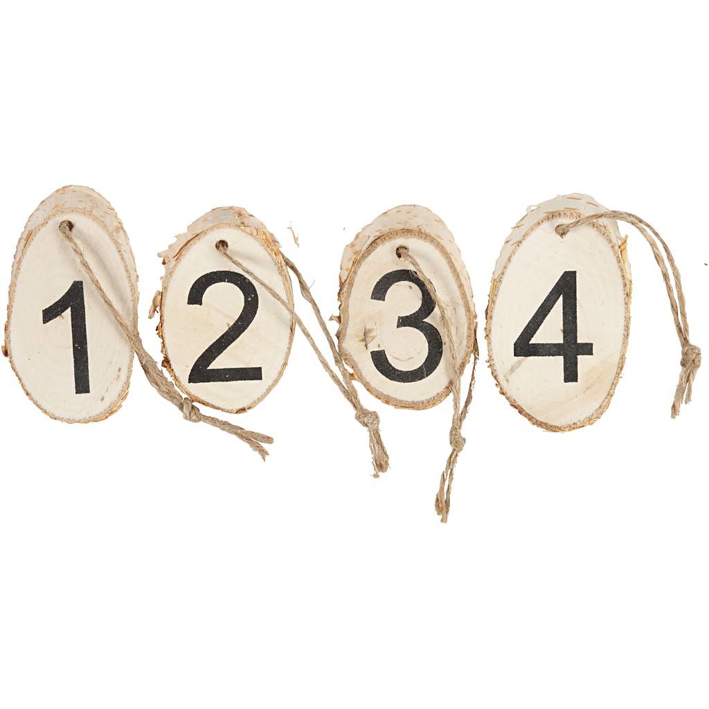 Creativ Company Holzscheiben mit Adventsfiguren, 4 Stück, 1 Box