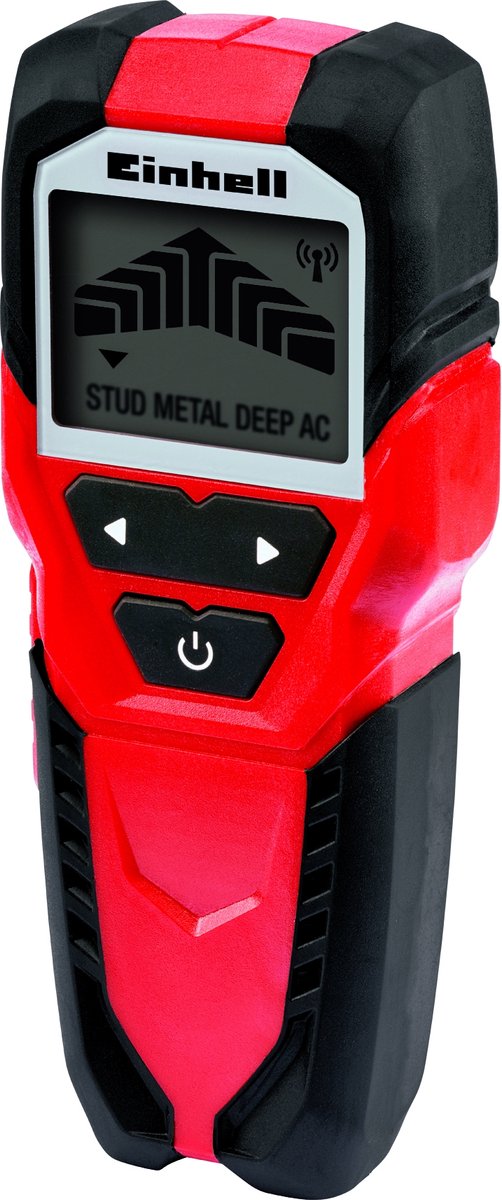 Einhell Digitaler Kabelsucher TC-MD 50 – Erfassungstiefe Holz: 19 mm – Metall: 19 mm – Eisen: 50 mm – Kupfer: 38 mm – Leiter: 50 mm