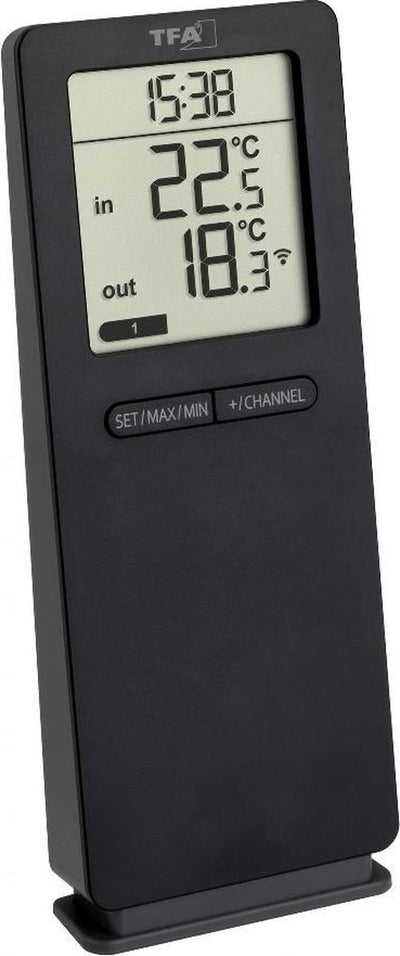 Tfa Dostmann Funk Thermometer Logoneo 30.3071.01 Funk-Thermometer digital schwarz