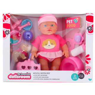 My Beautiful Dolls Room Pop 31 cm Trinken und Plas 11 Accessoires 2 Assorti