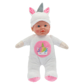 Meine wunderschöne Puppenzimmerpuppe, weich, 31 cm, Einhorn oder Bär, 2-fach sortiert | 6 Stück