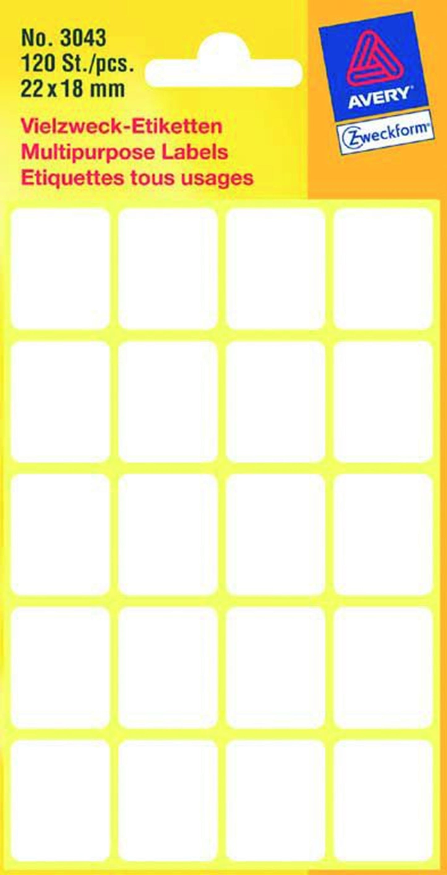 Kangaro-Etikett, weiß, 32 x 23 mm, Packung mit 10 Stück