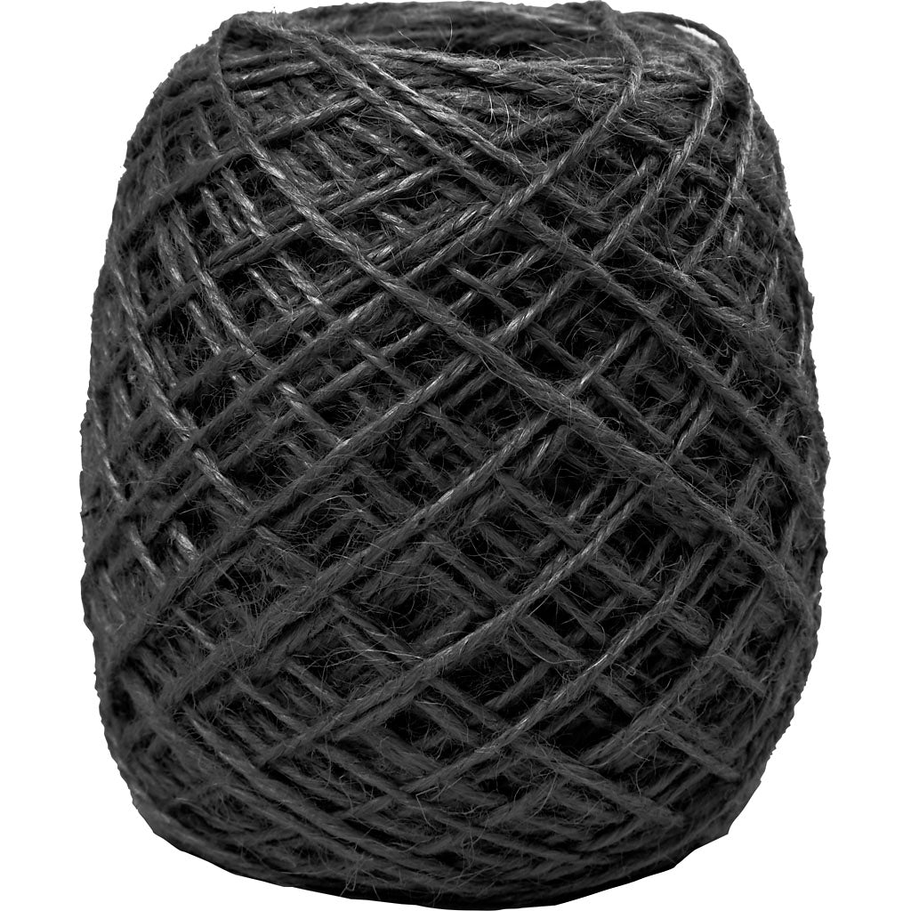 Creativ Company Naturhanf, Stärke 1-2 mm, schwarz, 150 m 1 Rolle