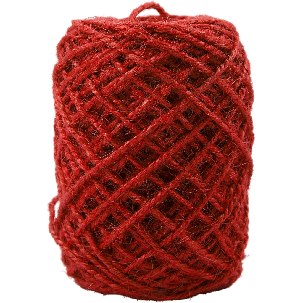 Creativ Company Naturhanf, Stärke 1-2 mm, rot, 150 m 1 Rolle
