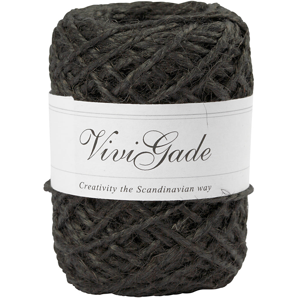 Vivi Gade Naturhanf, Stärke 1-2 mm, schwarz, 30 m 1 Rolle