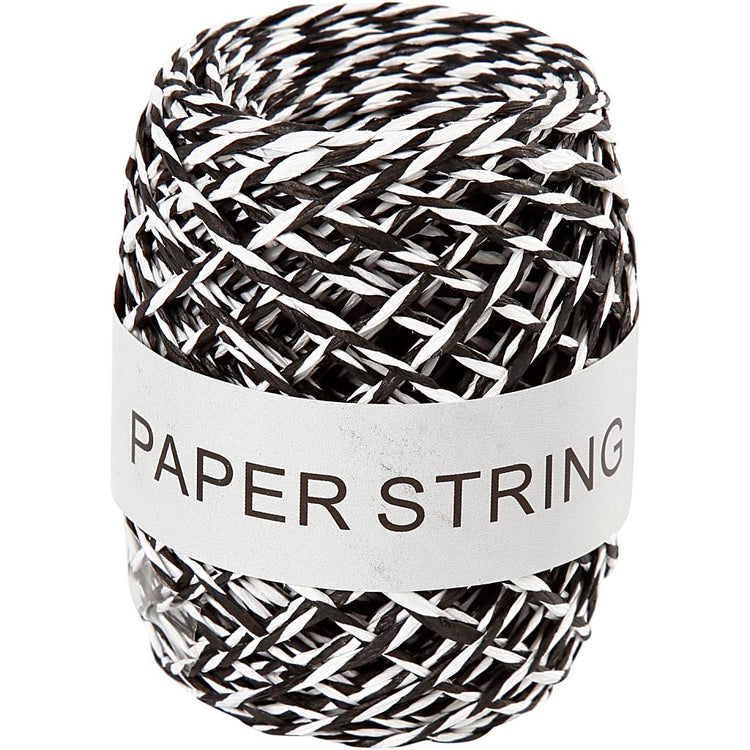 Creativ Company Papierkordel, Stärke 1 mm, schwarz und weiß, 50 m 1 Rolle