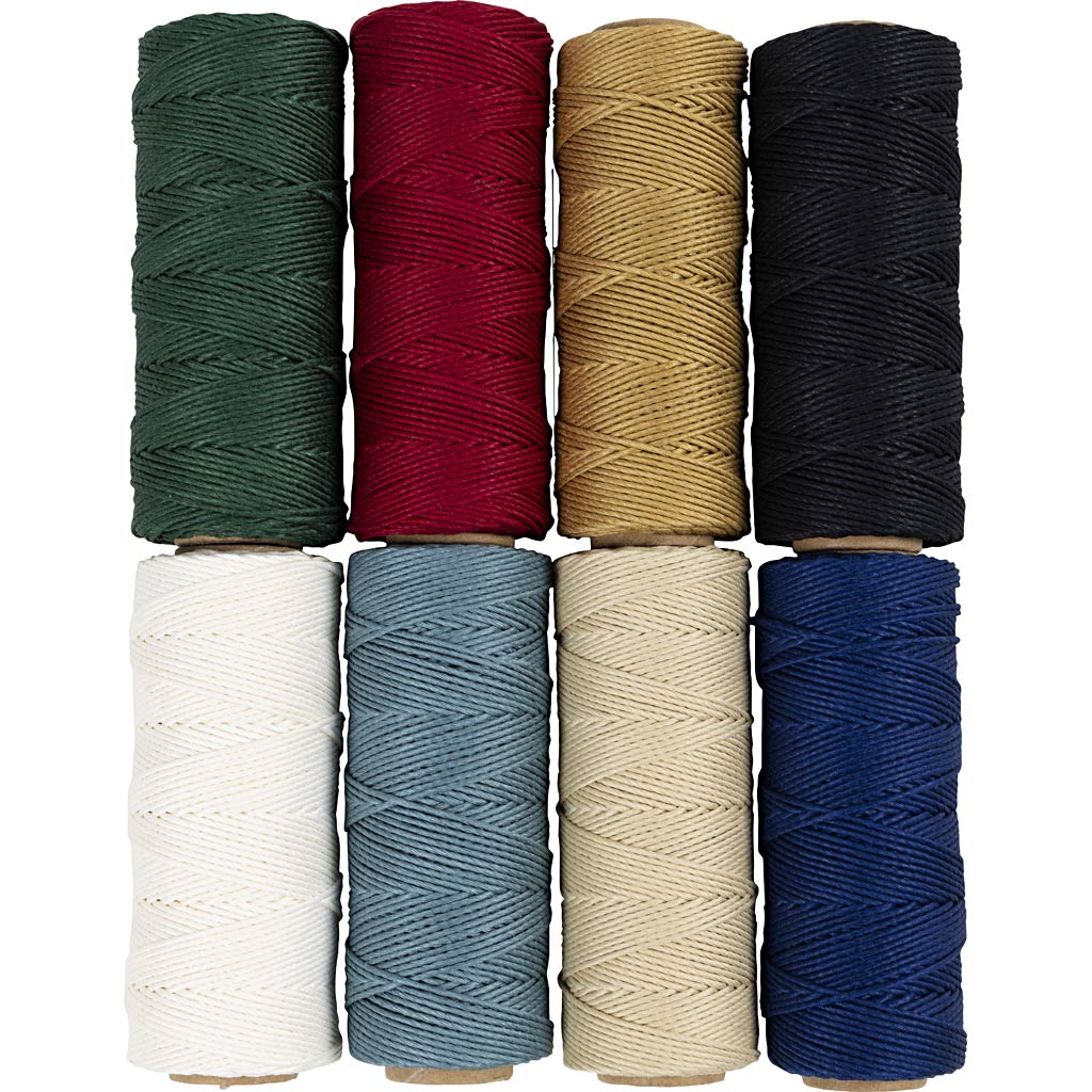 Creativ Company Bambusschnur, Stärke 1 mm, verschiedene Farben, 8x65 m 1 Set