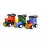Mini-Eisenbahn aus Holz. fsc. 12 Stück. 3 Achsen 3+