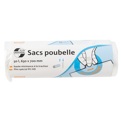 Deiss 1069645 - Müllsäcke transparent. 50l 50 Stück | 10 Stück