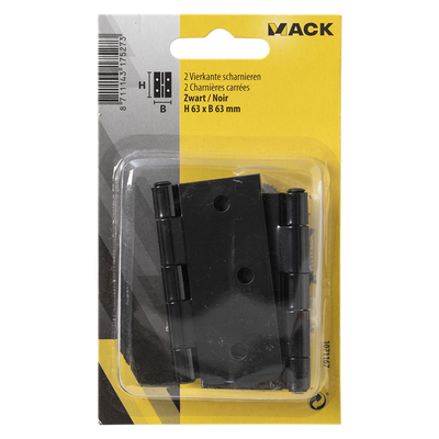 Mack 1071167 – 2 Vierkantscharniere schwarz H63 x B63 mm | 5 Stück
