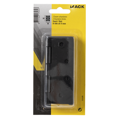 Mack 1071172 - 2 schwere Scharniere schwarz H 100 x B 75 mm | 5 Stück
