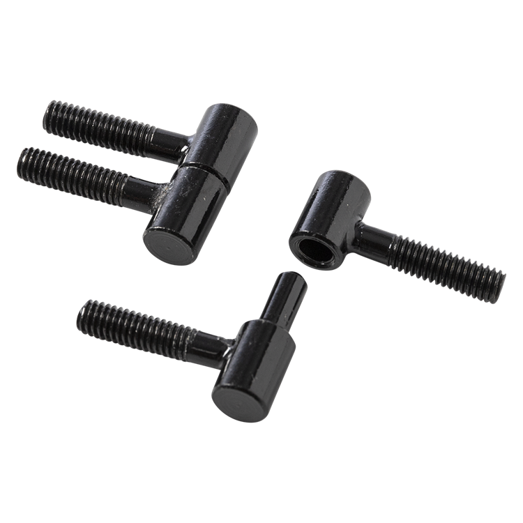 Mack 1071183 - 2 Möbelscharniere gelocht schwarz ø 9 x 23 mm | 5 Stück