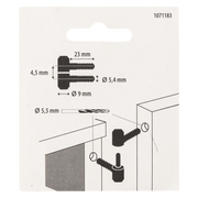 Mack 1071183 - 2 Möbelscharniere gelocht schwarz ø 9 x 23 mm | 5 Stück - afbeelding 3