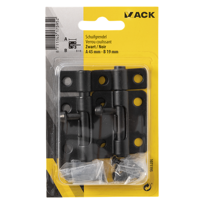 Mack 1071195 – 2 Riegel schwarz a 45 mm b 19 mm | 6 Stück