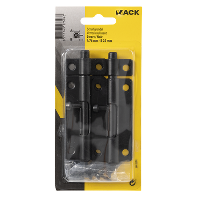 Mack 1071197 – 2 Riegel schwarz a 76 mm b 25 mm | 6 Stück