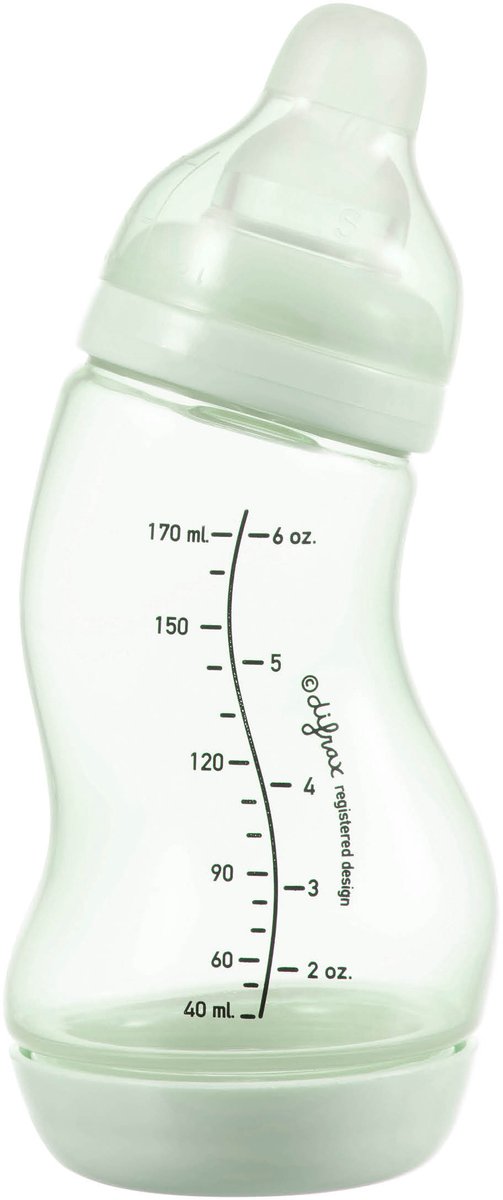 Difrax Natural S Babyflasche – 170 ml – hellgrün – Anti-Kolik