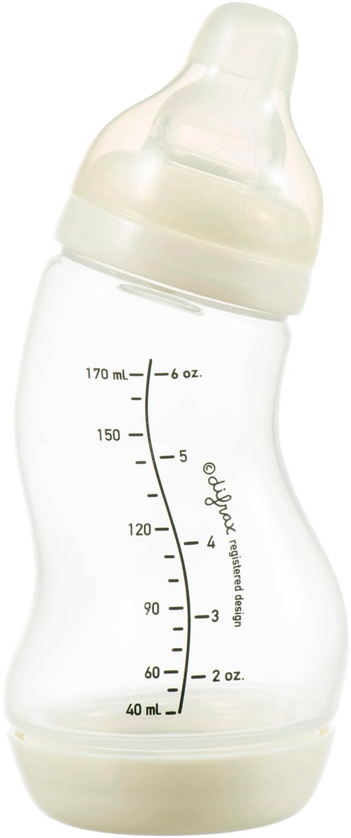 Difrax Natural S Babyflasche – 170 ml – Creme – Anti-Kolik