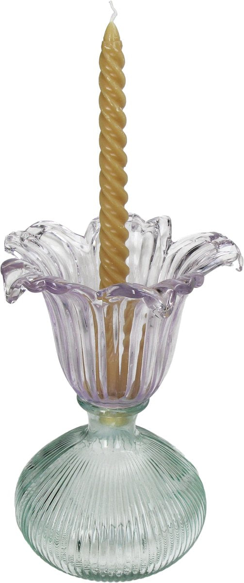 HD Collection Kerzenständer aus Glas, mehrfarbig, 16 x 16 x 23 cm