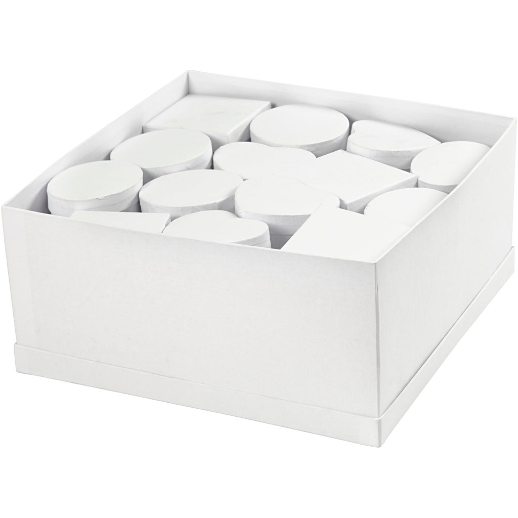 Creativ Firmenboxen im Displaykarton, H: 5 cm, T 10-12 cm, weiß, 27 Stück 1 Box