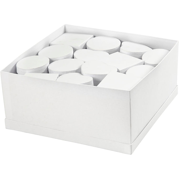 Creativ Firmenboxen im Displaykarton, H: 5 cm, T 10-12 cm, weiß, 27 Stück 1 Box