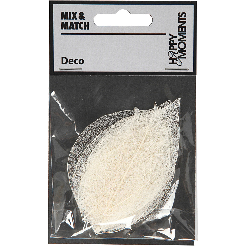Creativ Company Skelettblätter, L: 6-8 cm, weiß, 20 Stück 1 Box