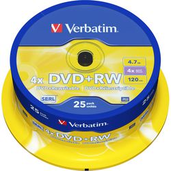 DVD+RW-Disc 43489 wörtlich 4,7 GB 4x 25 Stück