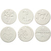 Creativ Company Ornamente zum Aufhängen, Größe 7x7 cm, Stärke 0,6 cm, weiß, 6 Stück 1 Box