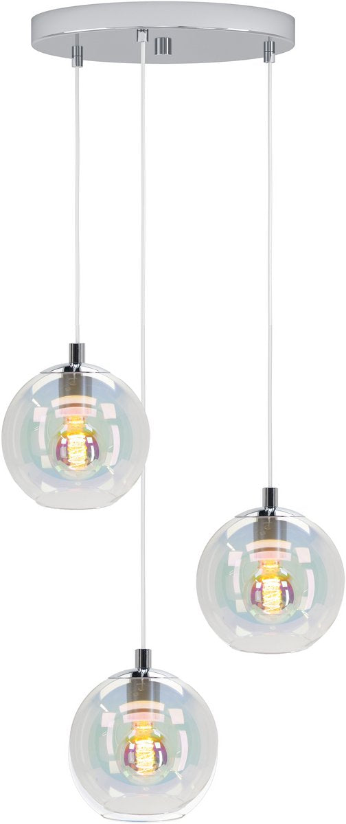 Eglo Ariscani 2 Hängelampe – E27 – ø 42,5 cm – chromfarbenes Glas