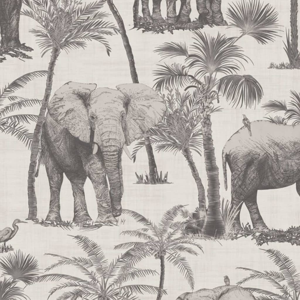 Niederländische Wandverkleidung Niederländische Wandverkauftapete Elefant Elefant Grove Holzkohlefarbe