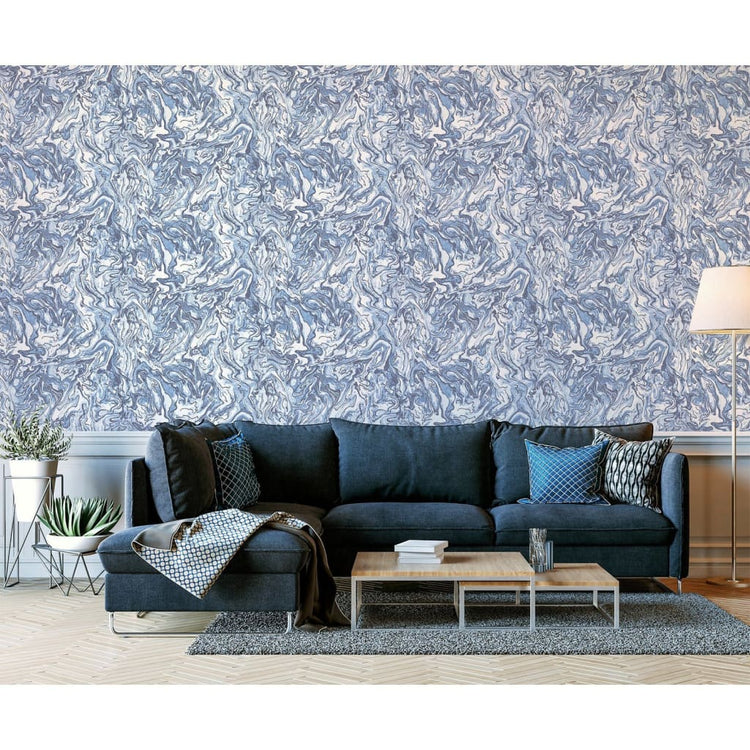 Niederländische Wandverkleidung Niederländische Wandverkauftapete Flüssige Marmor Blauw