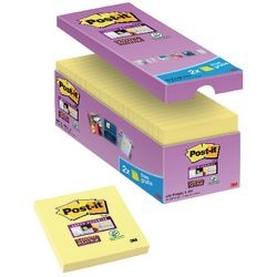 Selbstklebende Notizzettel Post-it 16 x 90 Blatt 76 x 76 mm blanko kanariengelb
