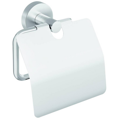 Tesa 1073542 - Moon Toilettenpapierhalter mit Deckel Edelstahl | 1 Stk
