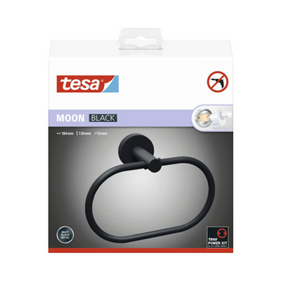 Tesa 1073529 - Moon Black Handtuchring schwarz | 1 Stk